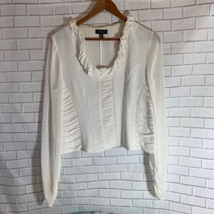 Javier Simorra Barcelona White Detail Blouse Sz 10